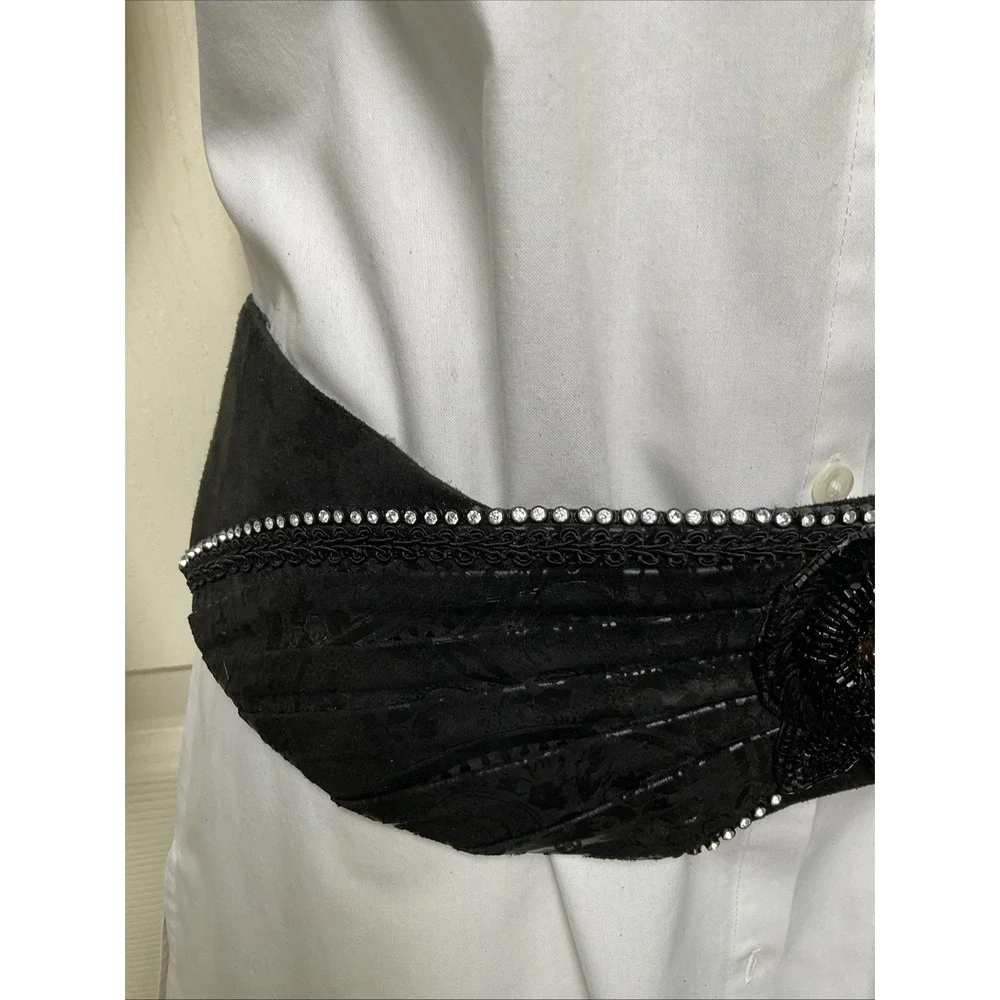 Salena's Collection Stretch Statement Belt Rhinestones Sequins One Size Dressy